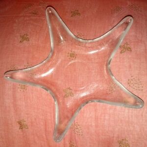 Mermaidcore Clear Glass Starfish Tray Star Candle Holder Jewelry Dish Ocean Gem